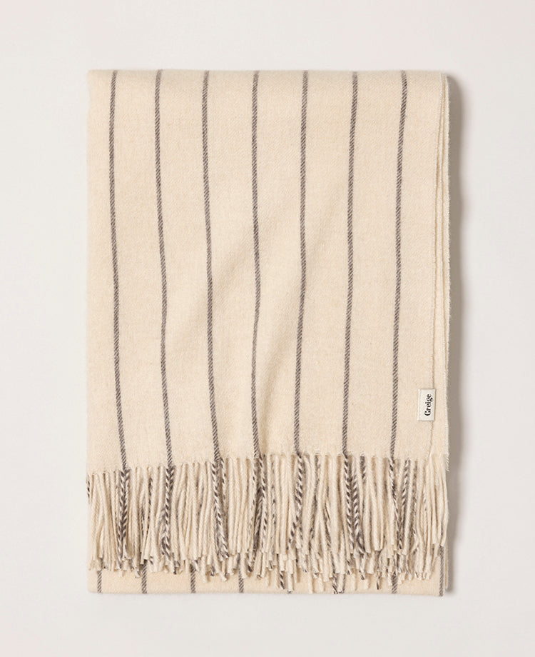 Plaid en cachemire et laine d'agneau Creme