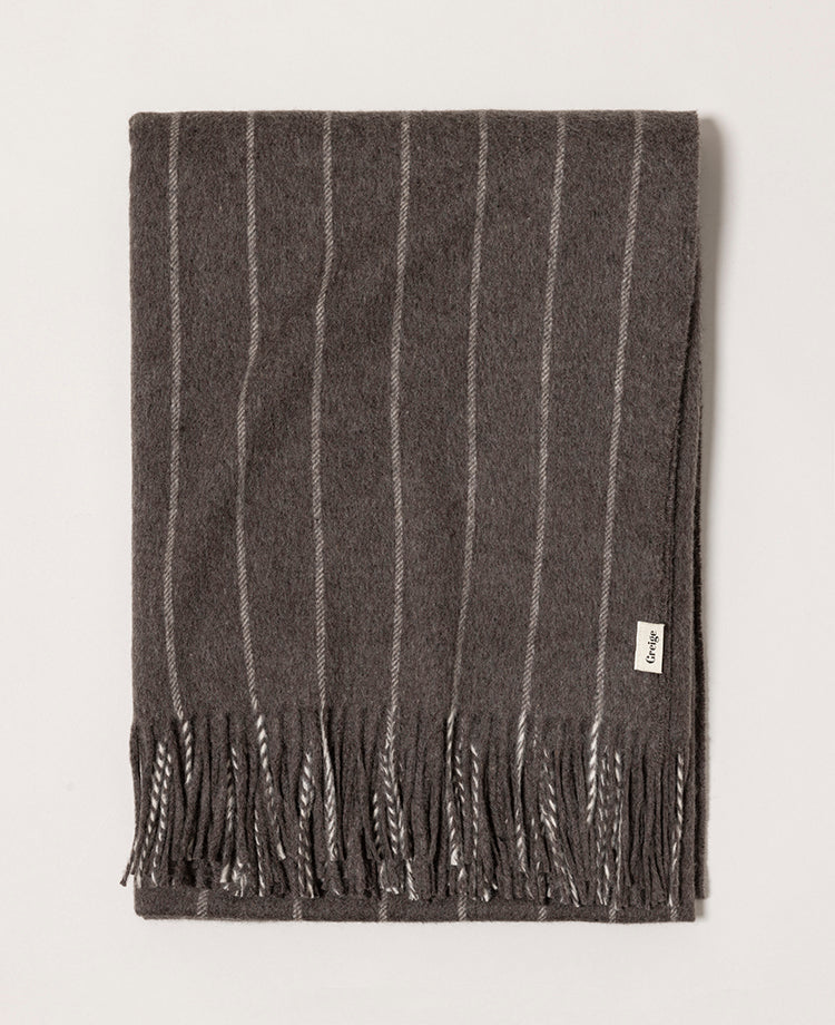 Plaid en cachemire et laine d'agneau Mocca