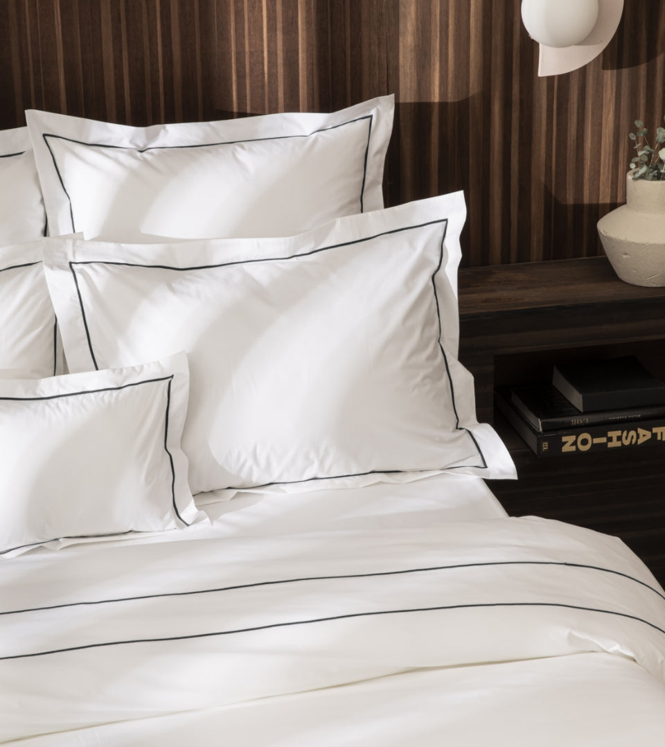 Set de 2 taies d'oreillers bourdon percale Bourdon noir