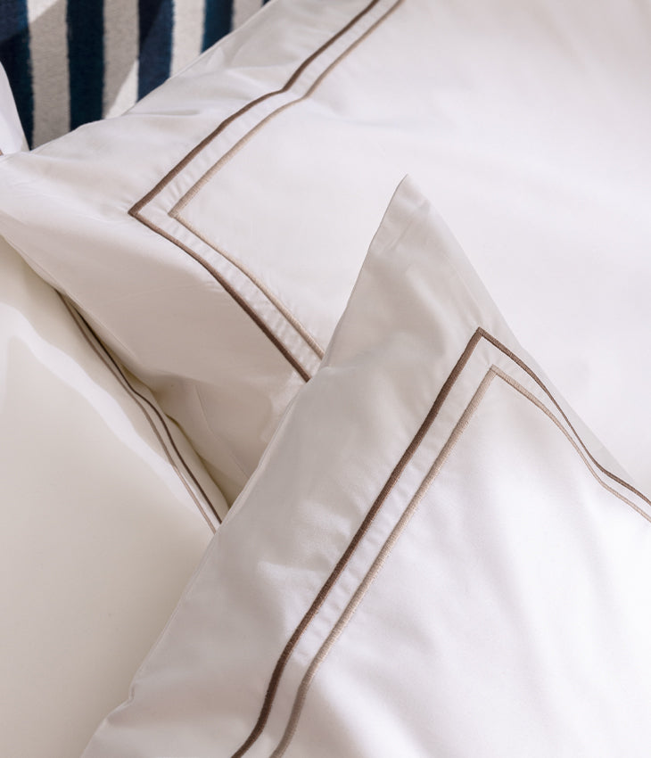 Parure de lit percale double bourdon Double bourdon greige