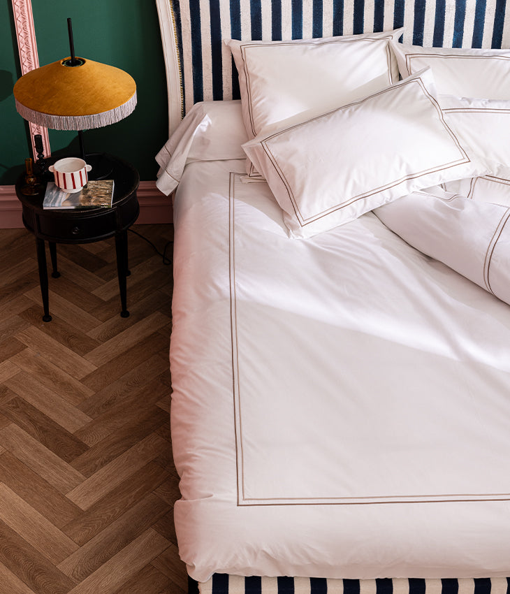 Parure de lit Double Bourdon - Percale de Coton Parure de lit Double Bourdon - Percale de Coton