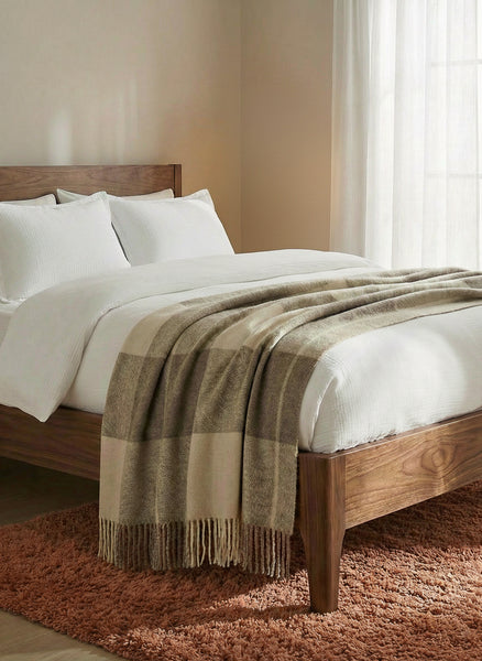 Couverture De Lit En Pure Laine Mérinos, Rose, 110x65 Cm, Neuve Avec étiquettes