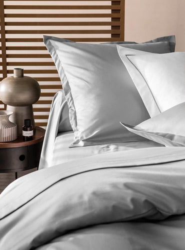 Housse de couette satin unie Blanc pur