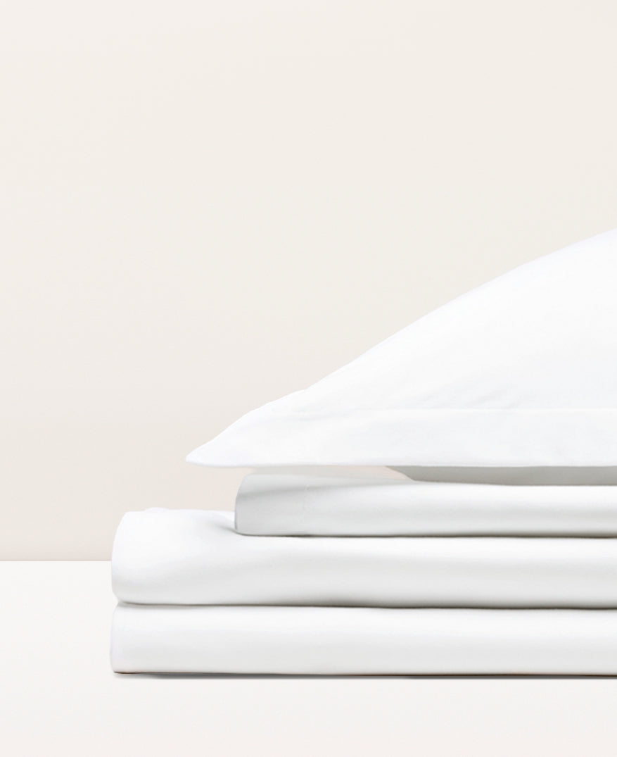 Parure de lit satin unie Blanc pur