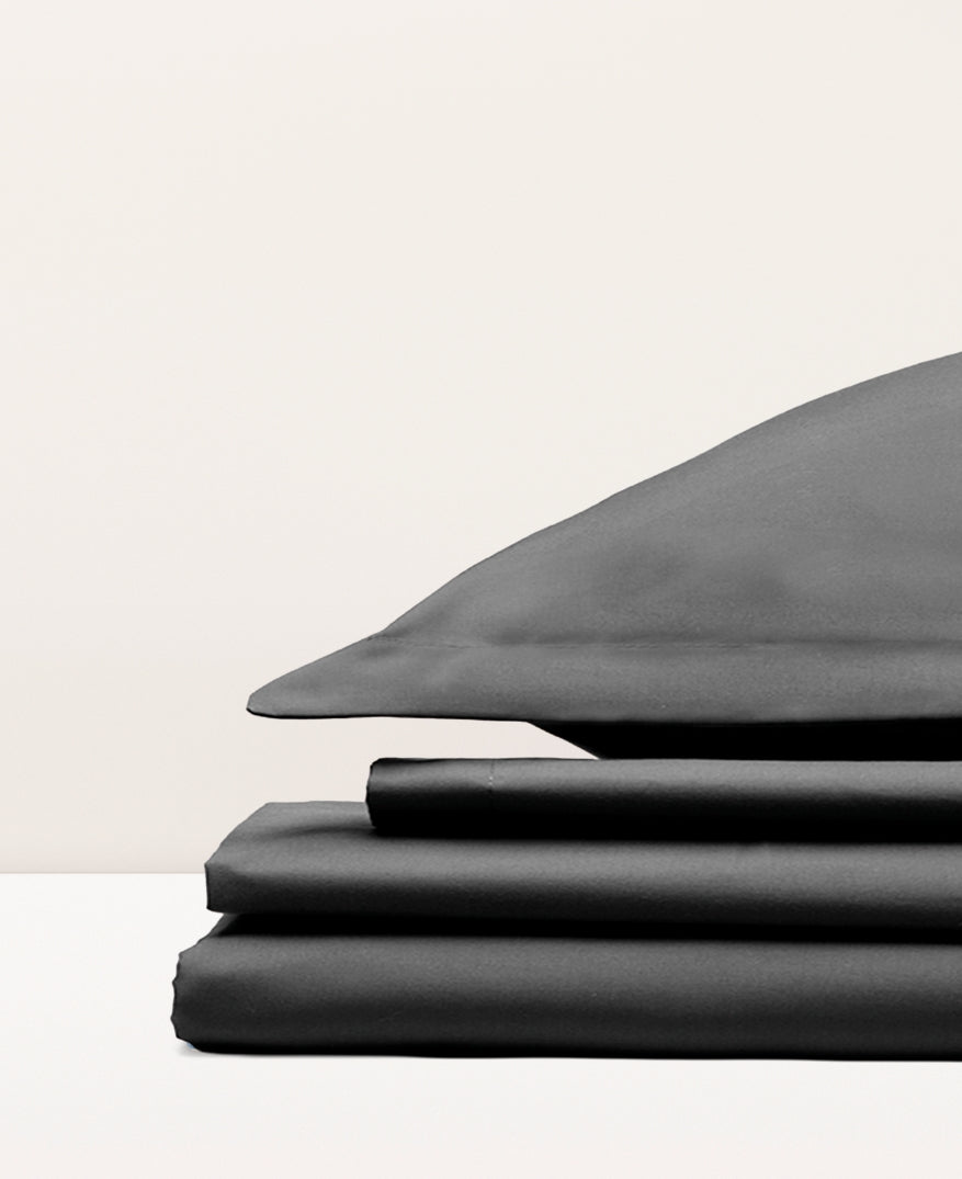 Parure de lit satin unie Graphite
