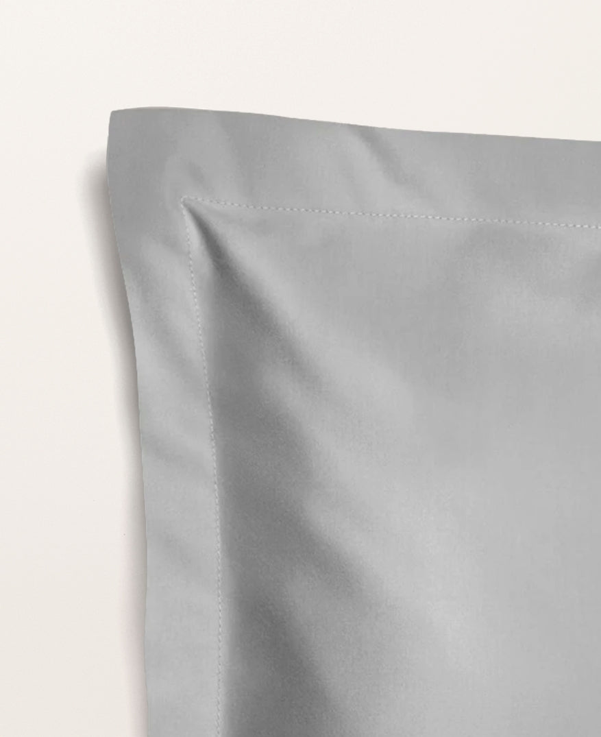 Set de 2 taies d'oreillers satin Gris acier