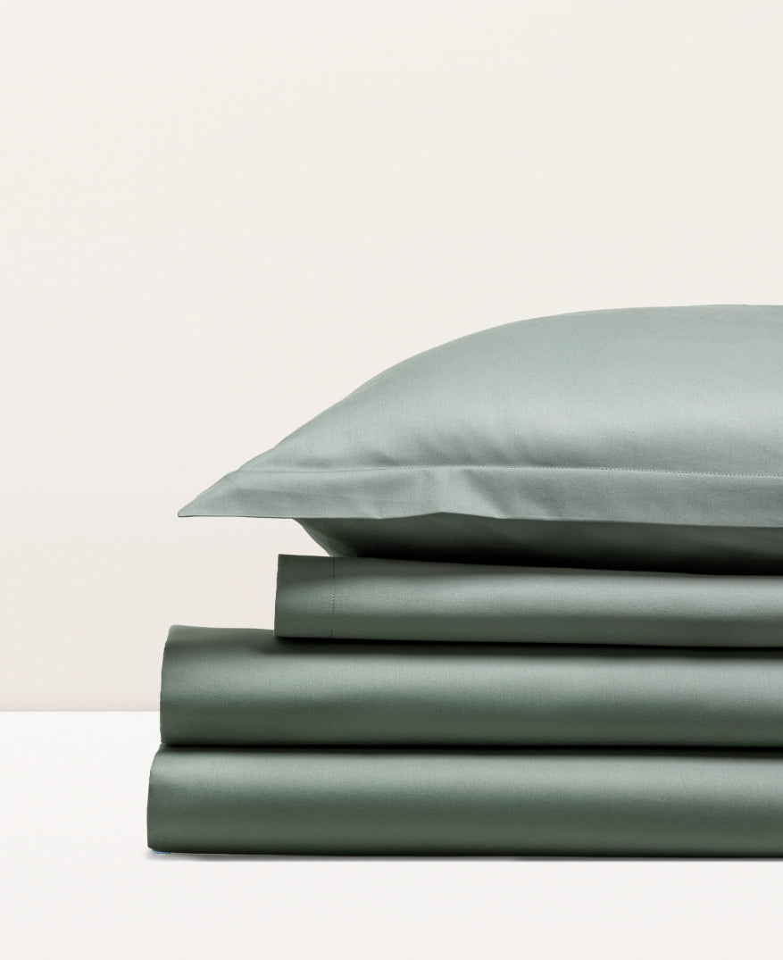 Parure de lit satin Vert cendré