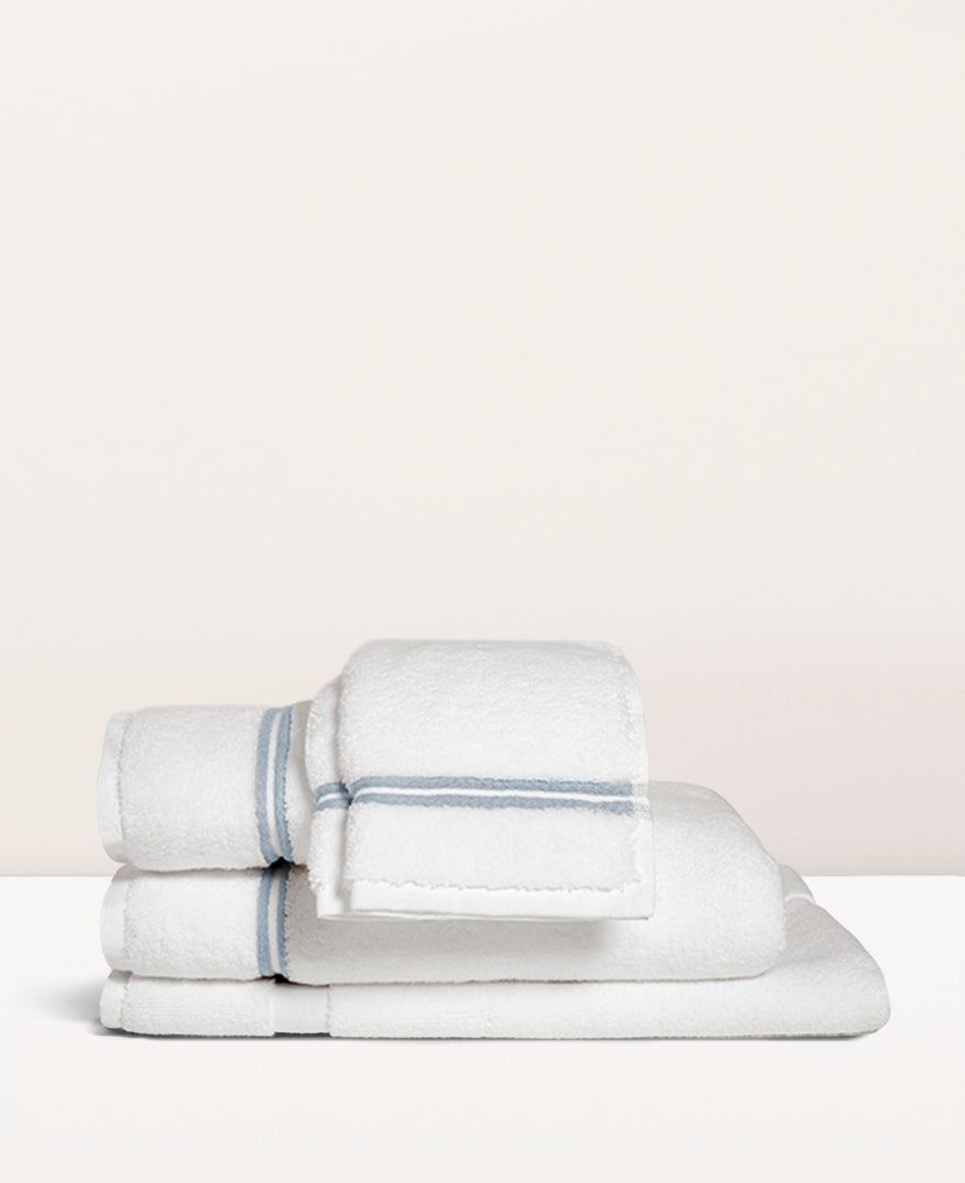 Serviette de toilette bourdon Blanc bleu glacier