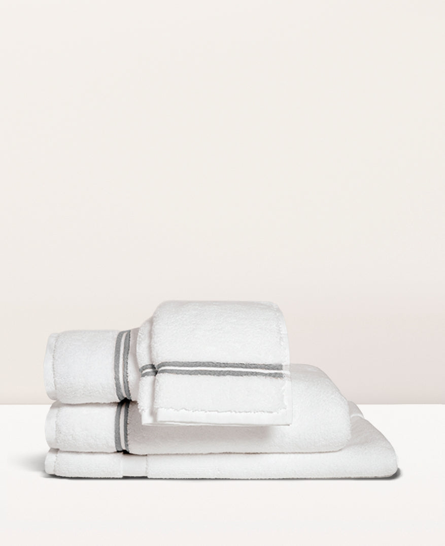 Serviette de toilette bourdon Blanc gris