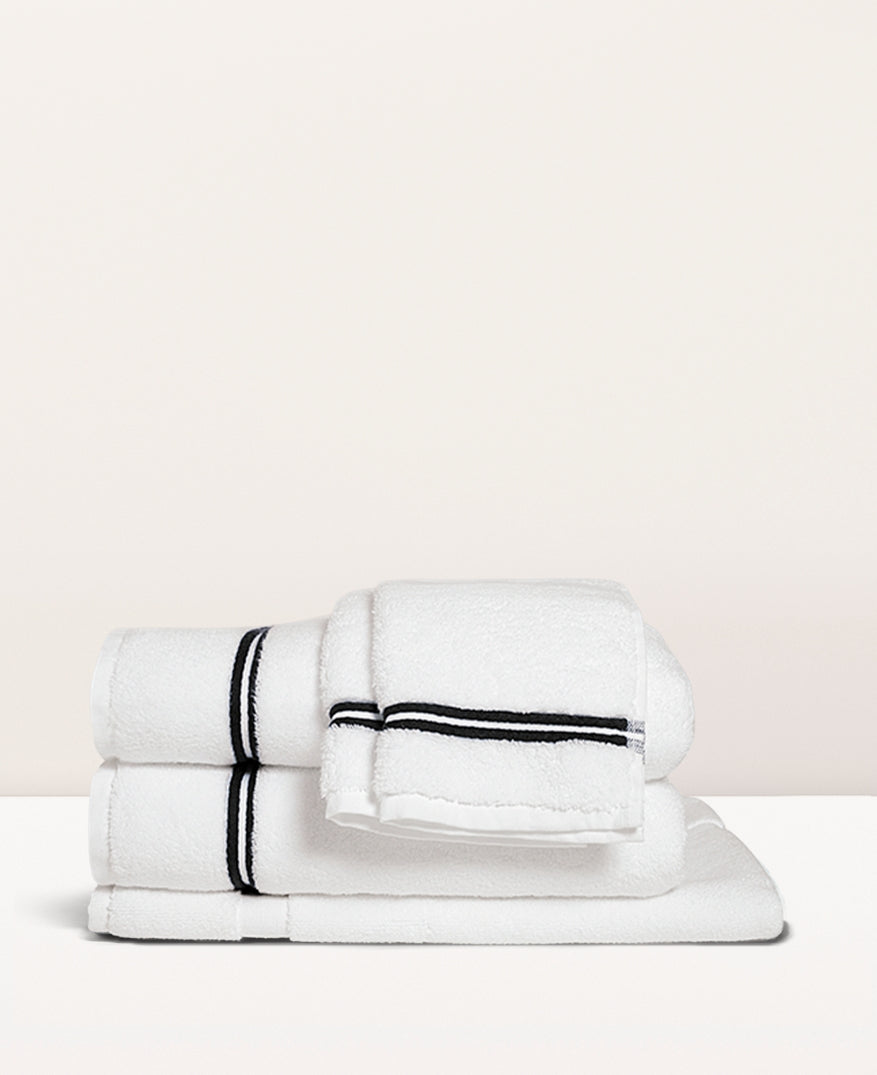Serviette de toilette bourdon Blanc noir