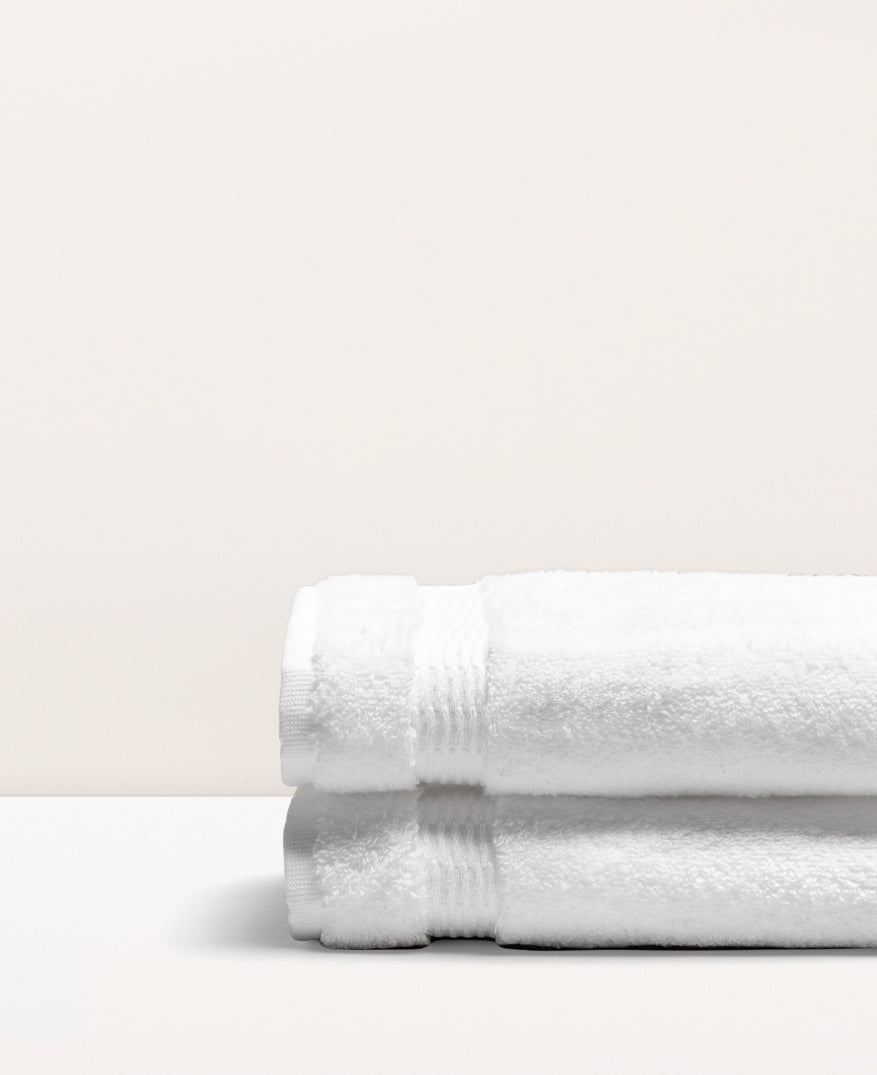 Set de 2 serviettes invités Blanc pur