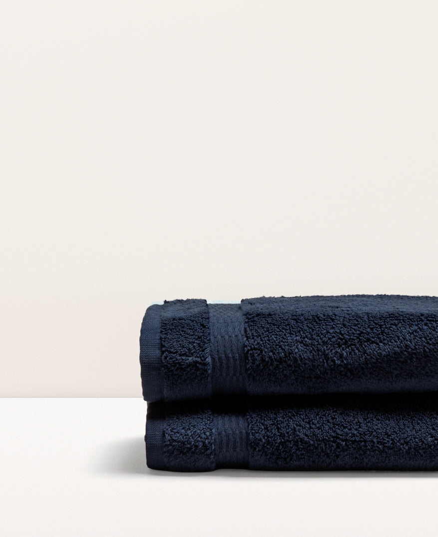 Set de 2 serviettes invités Bleu marine