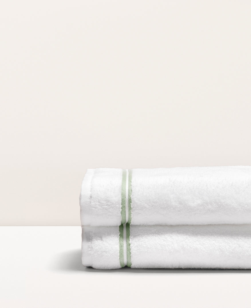 Set de 2 serviettes invités bourdon Blanc beige