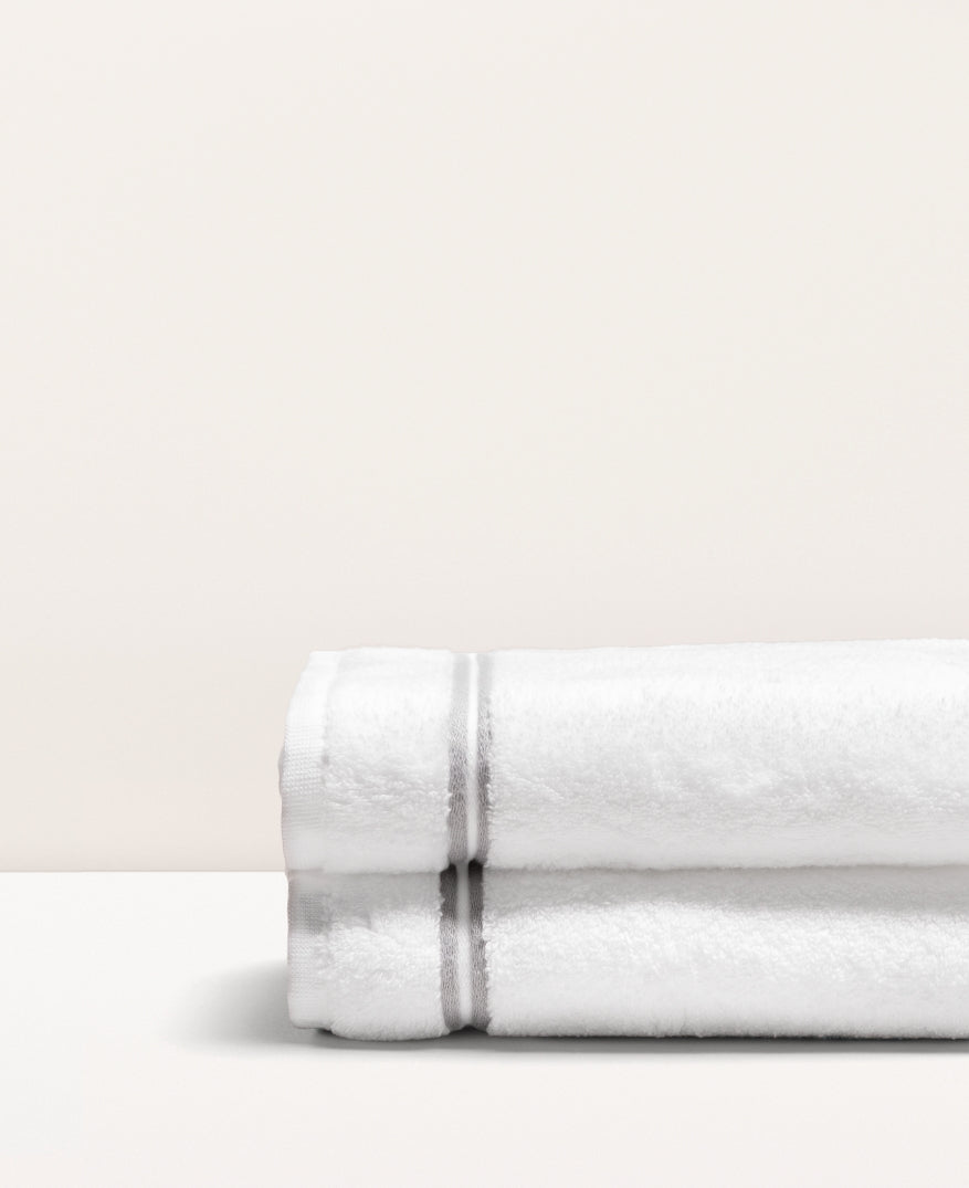 Set de 2 serviettes invités bourdon Blanc gris