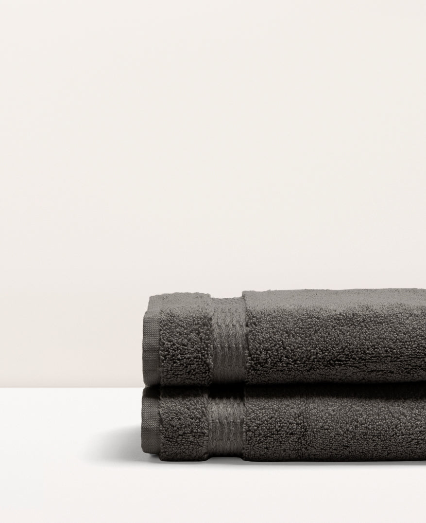 Set de 2 serviettes invités Gris ardoise