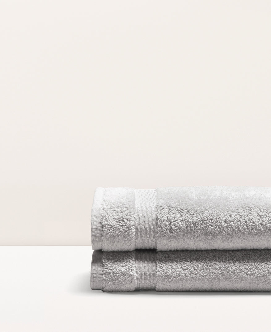 Set de 2 serviettes invités Gris galet