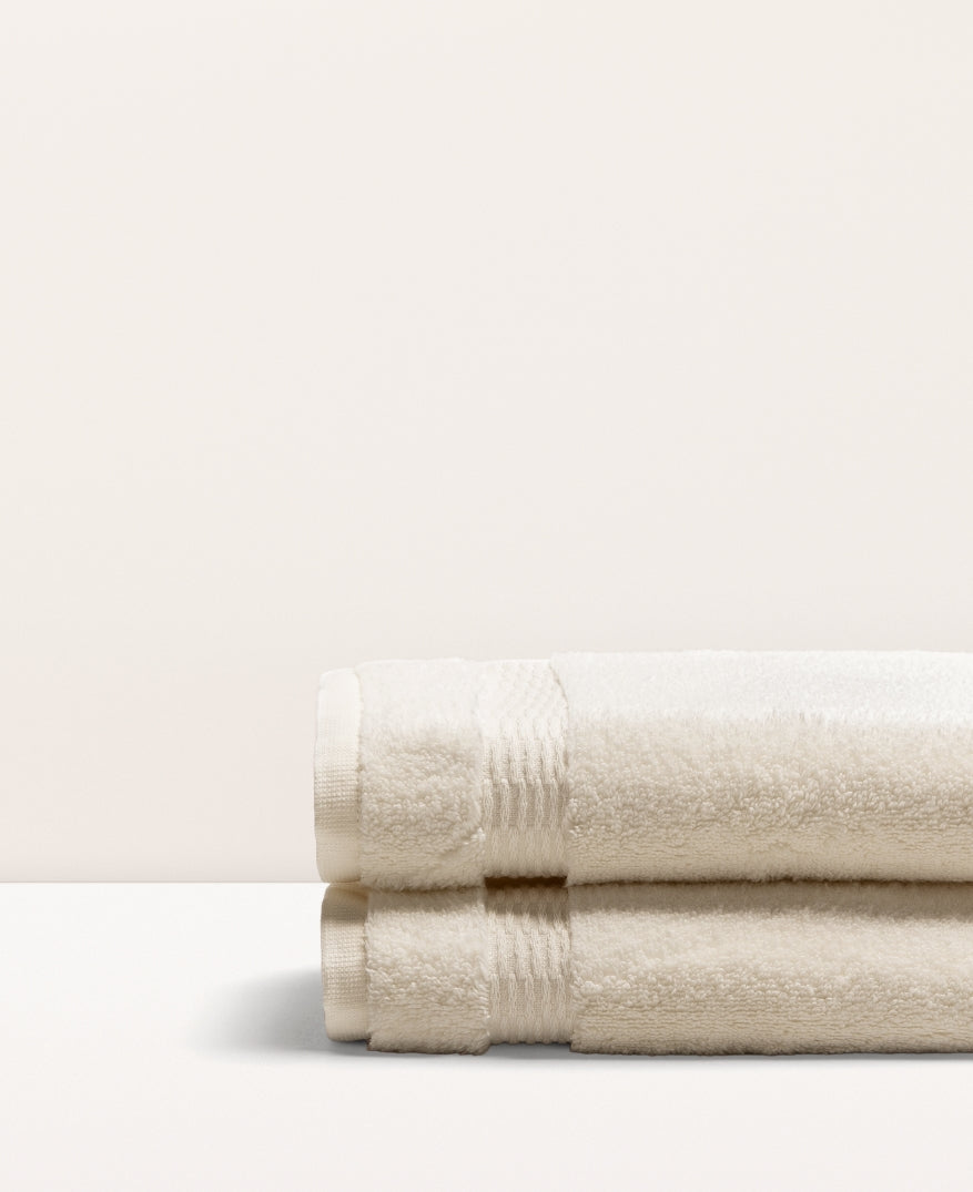 Set de 2 serviettes invités Ivoire