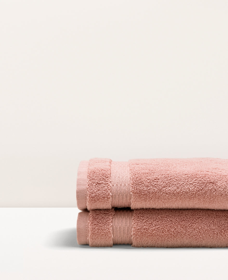 Set de 2 serviettes invités Rose thé