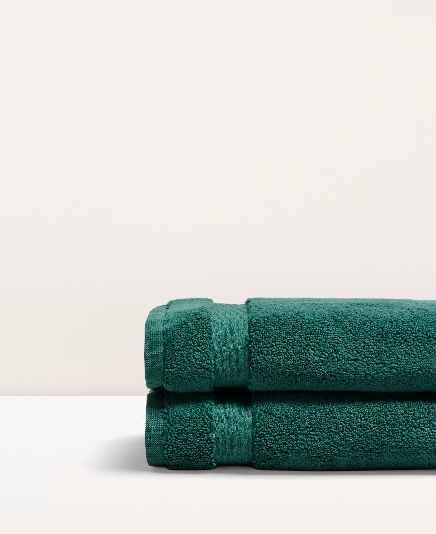 Set de 2 serviettes invités Vert anglais