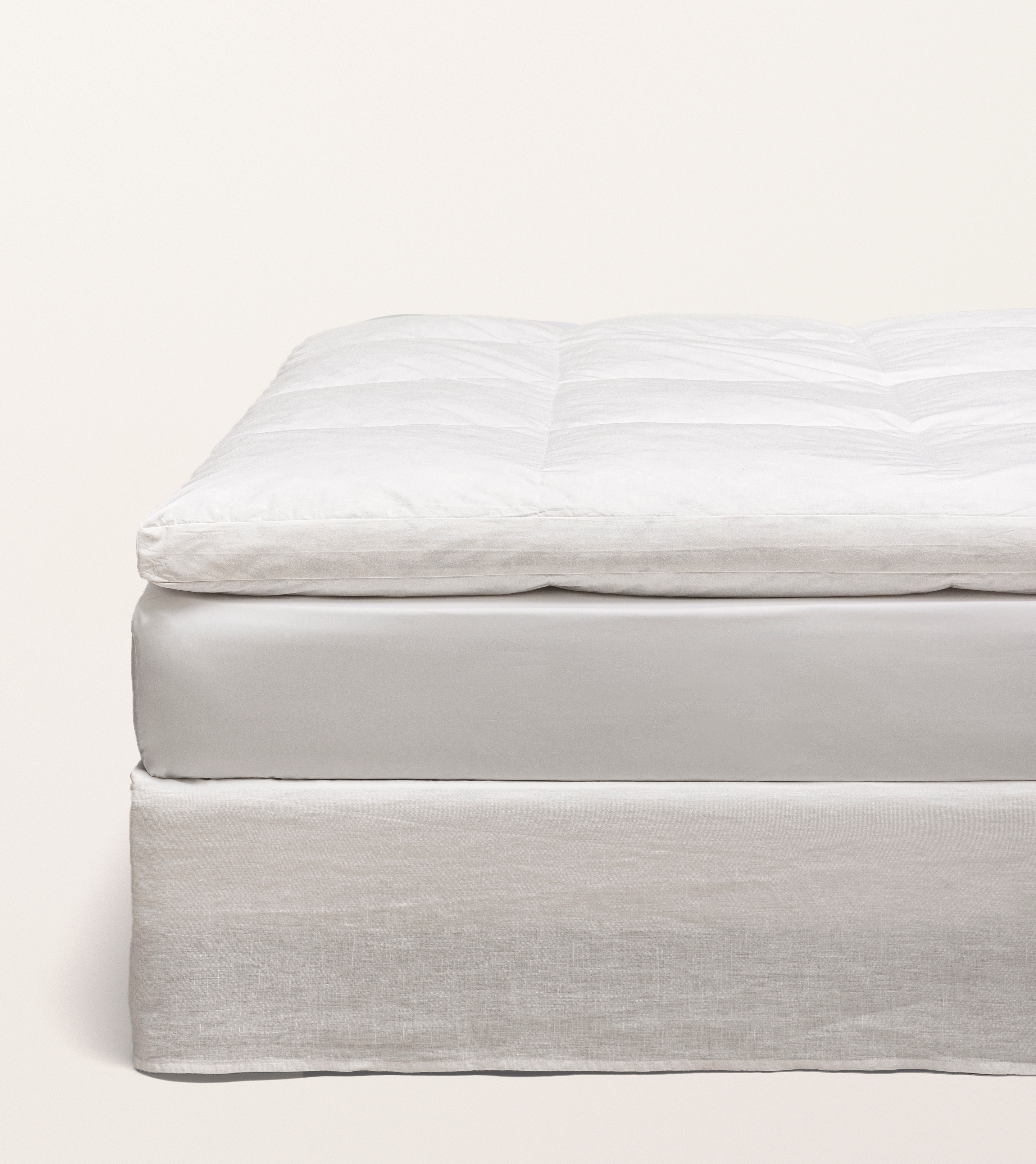 Surmatelas hôtel duvet et plumes Blanc frais