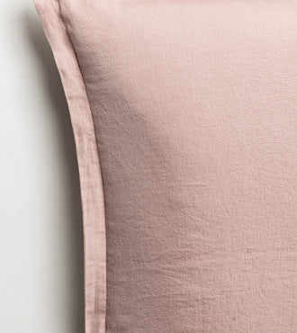 Set de 2 taies d'oreillers lin lavé Rose tendre