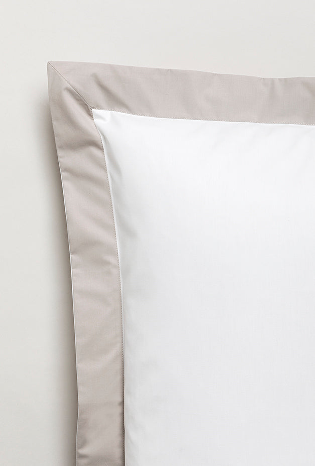 Set de 2 taies d'oreillers bicolore percale Bicolore greige