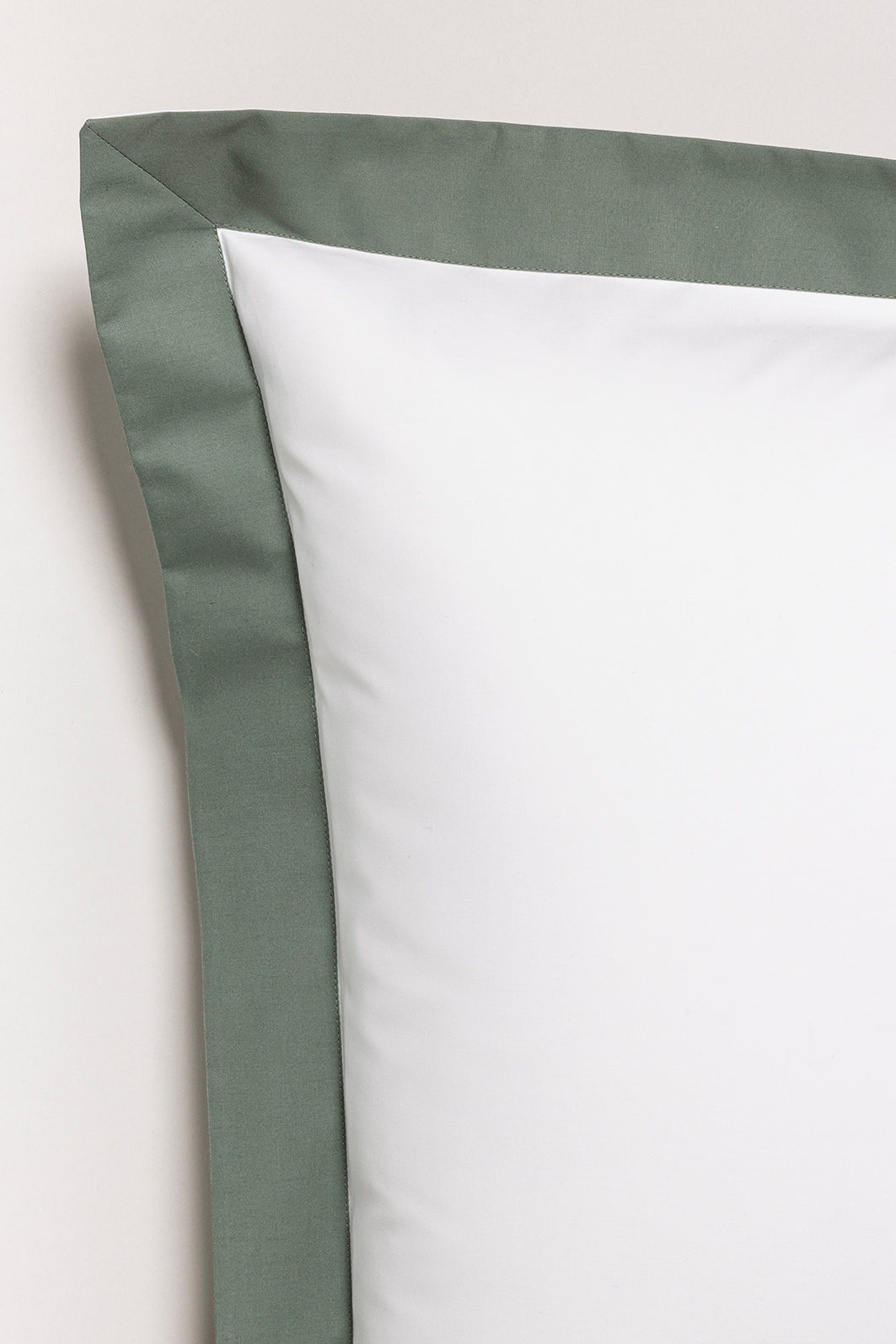 Set de 2 taies d'oreillers bicolore percale Bicolore vert cendré