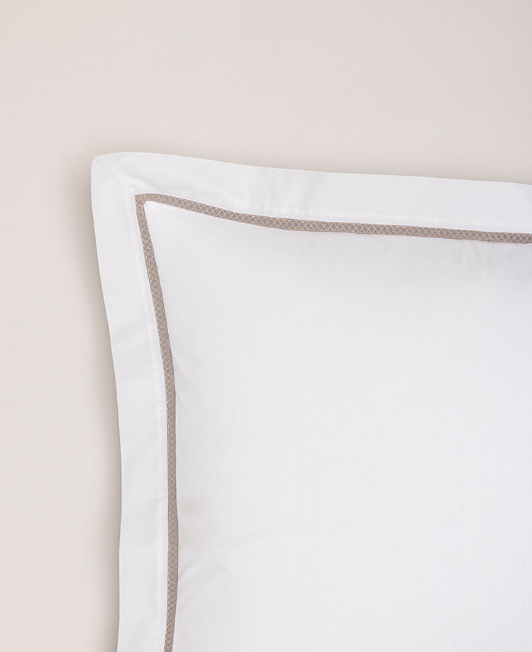 Set de 2 taies d'oreillers cannage percale Blanc
