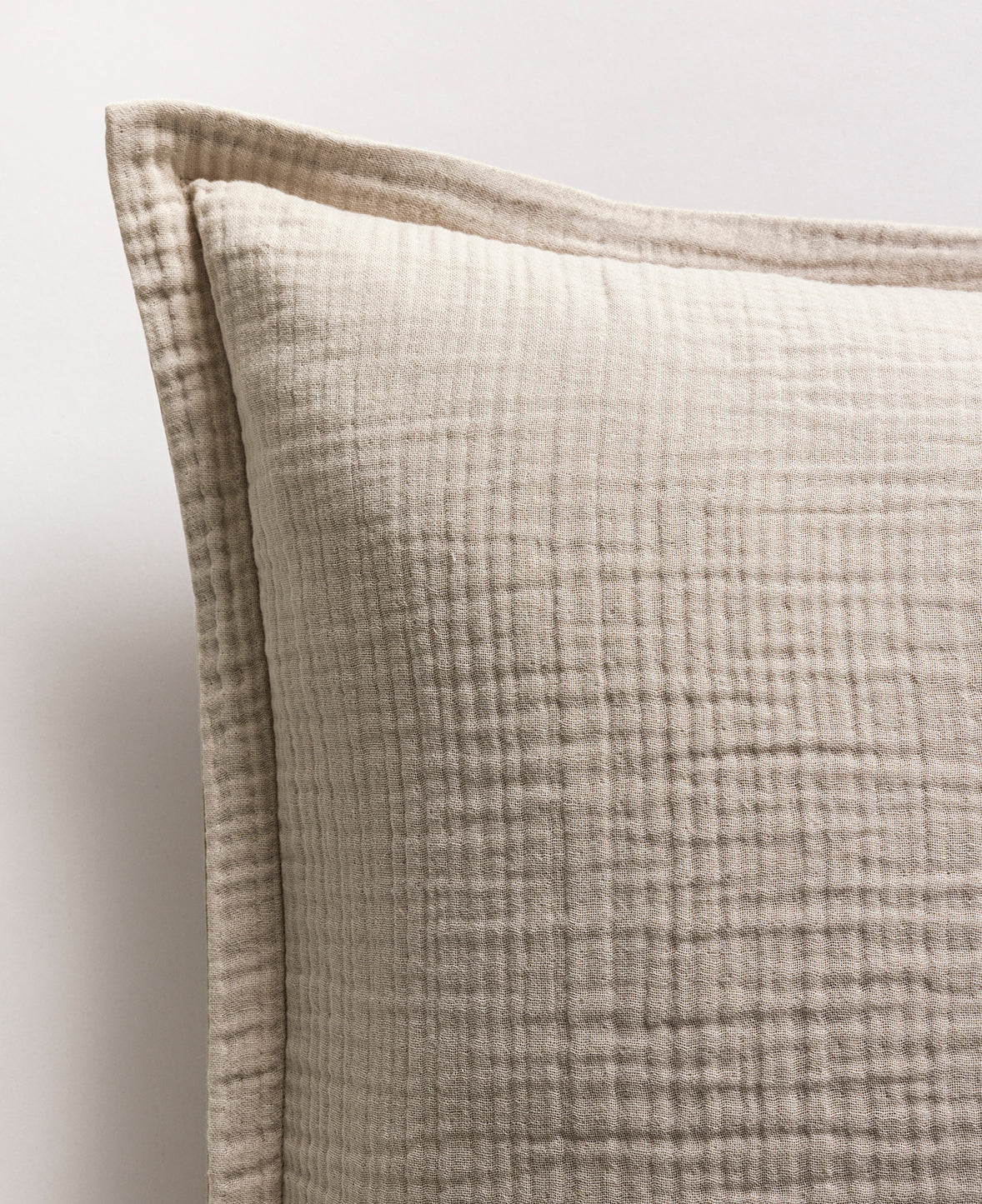 Paire de taies d'oreiller gaze de coton Greige