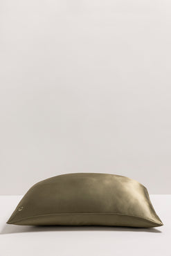 Taie d'oreiller en pure soie de mûrier Olive