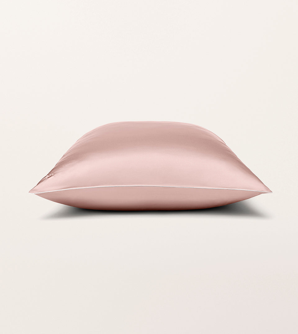 Taie d'oreiller en pure soie de mûrier Rose poudre