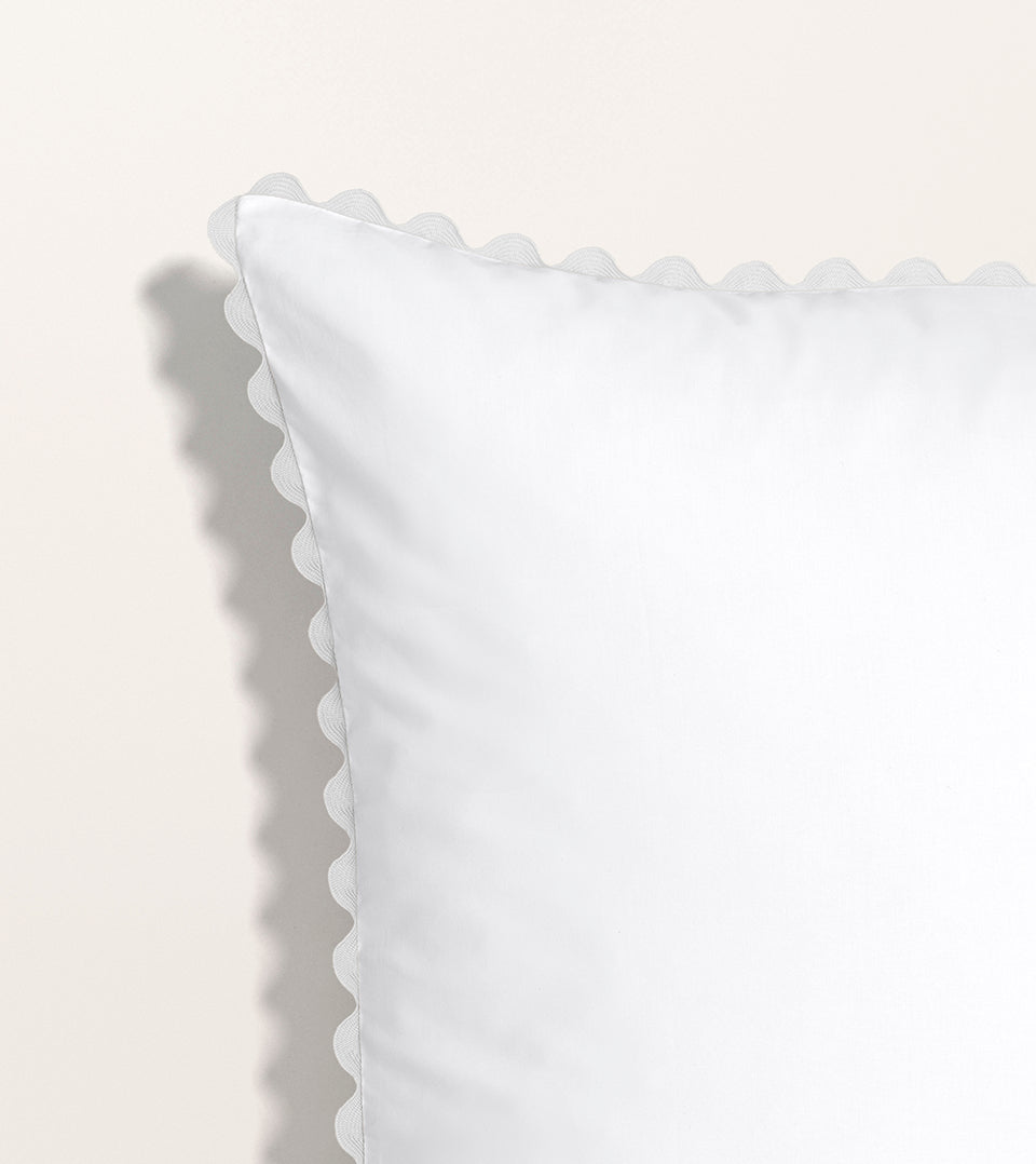 Set de 2 taies d'oreillers percale serpentine Blanc