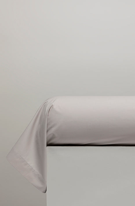 Taie de traversin percale unie Greige