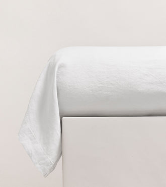 Taie de traversin lin lavé Blanc pur
