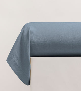Taie de traversin lin lavé Bleu turquin