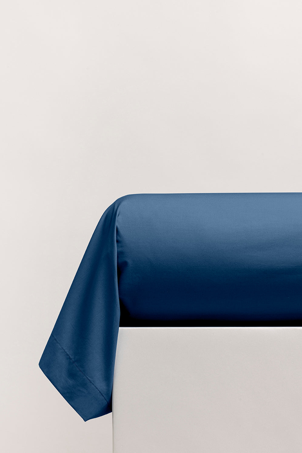 Taie de traversin percale unie Bleu minuit