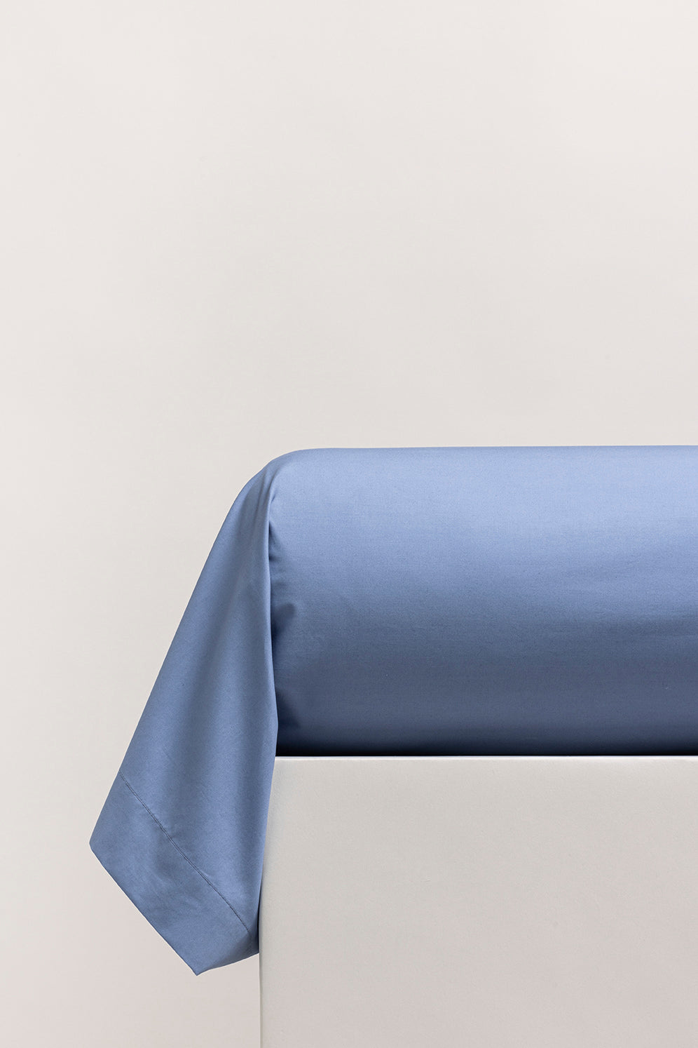 Taie de traversin percale unie Bleu turquin