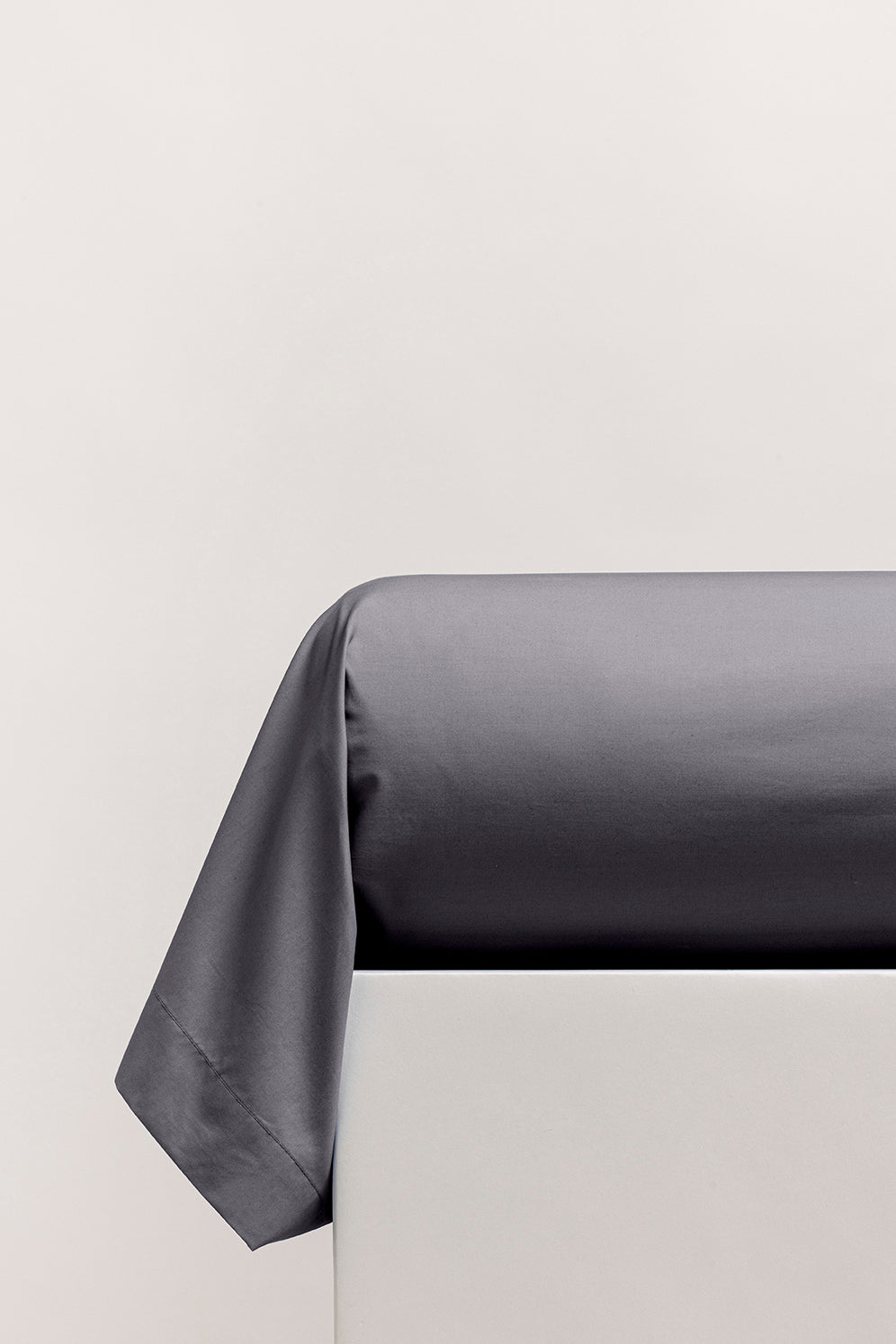 Taie de traversin percale unie Gris graphite