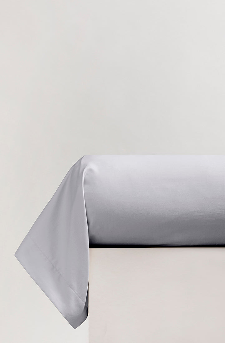 Taie de traversin percale unie Gris moiré
