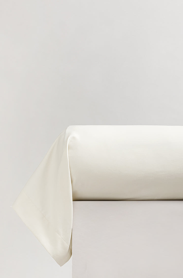 Taie de traversin percale unie Ivoire