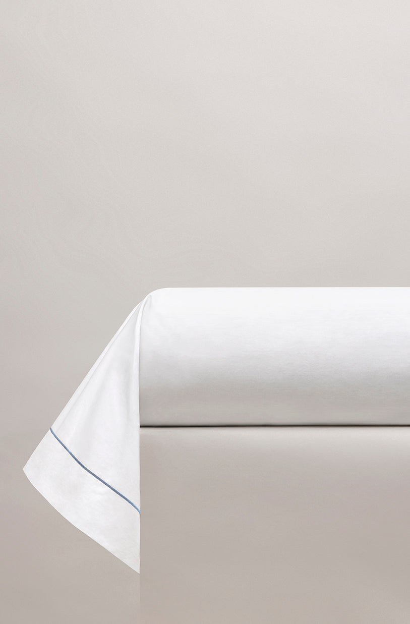 Taie de traversin percale bourdon Bourdon bleu turquin