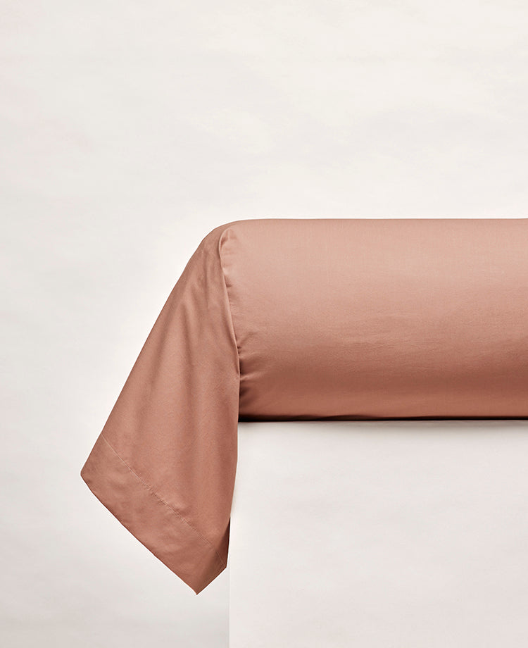 Taie de traversin percale unie Tomette