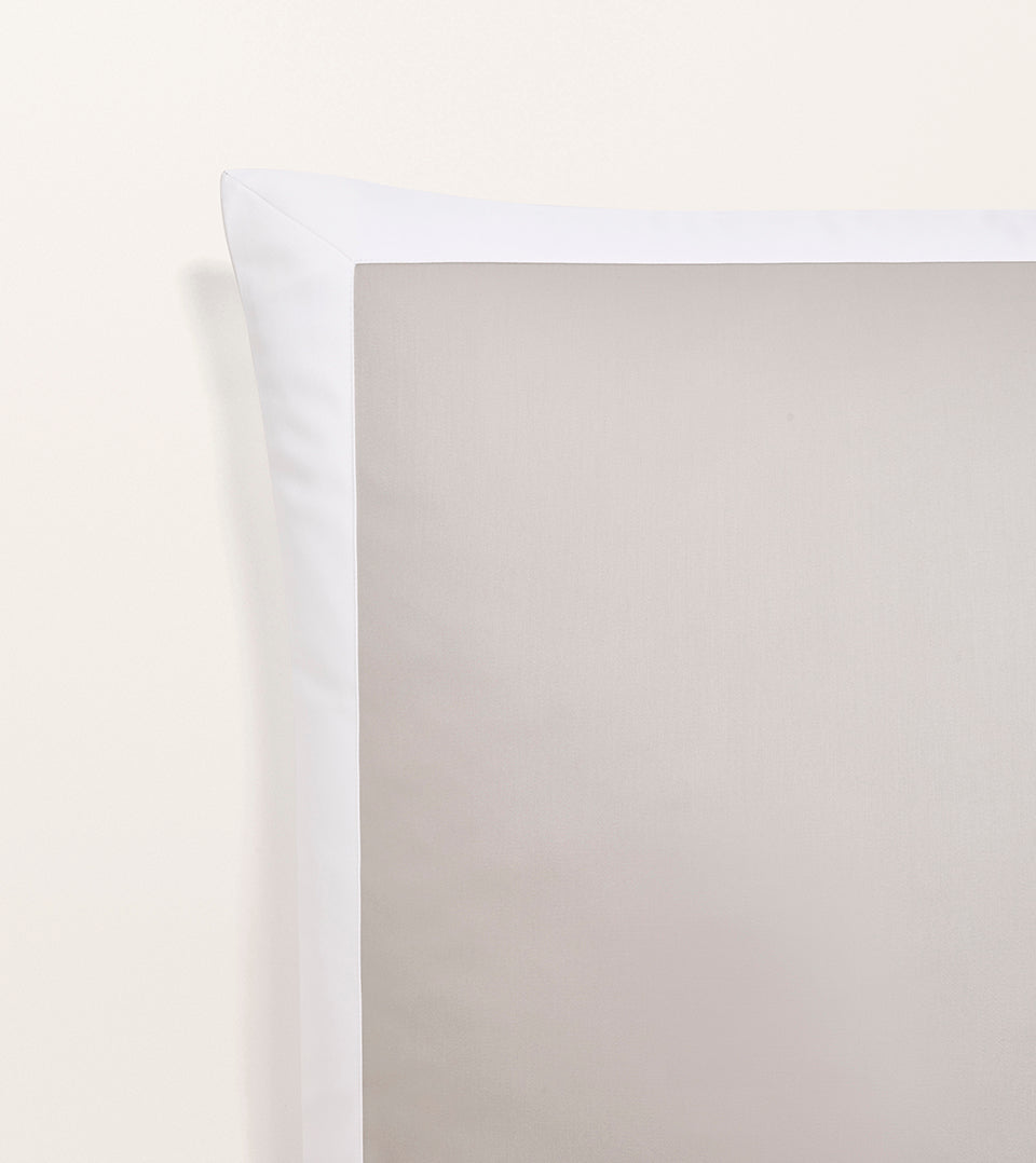 Set de 2 taies d'oreillers satin bicolore Greige bicolore