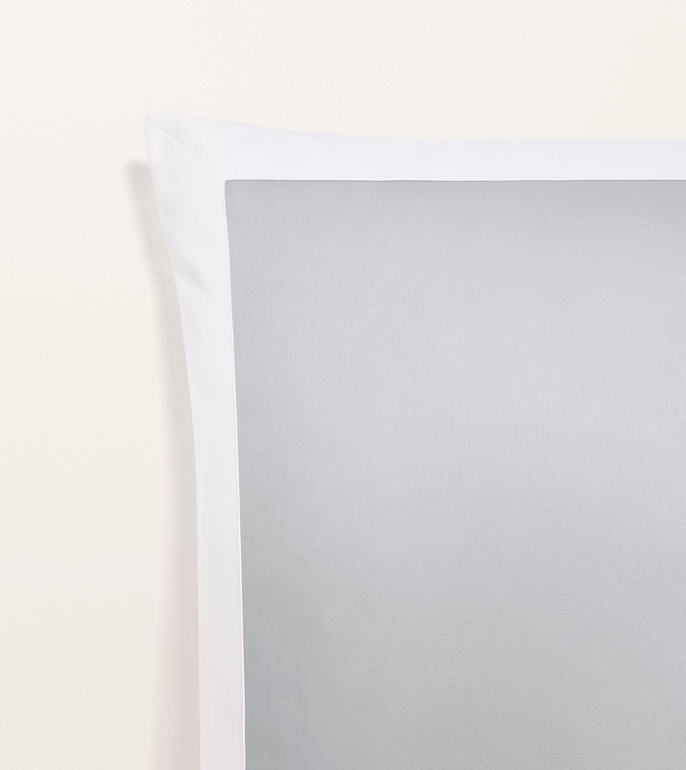Set de 2 taies d'oreillers satin bicolore Gris acier bicolore