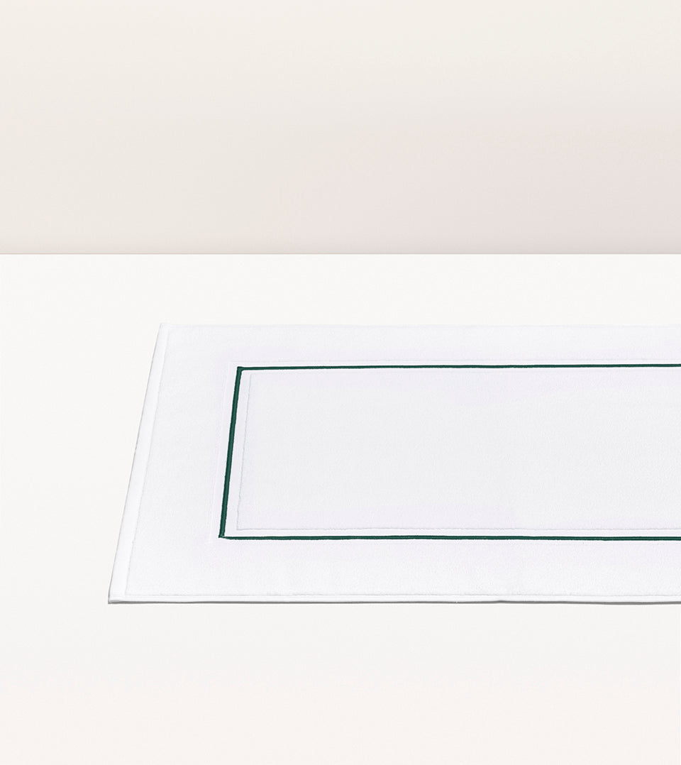 Tapis de bain bourdon Blanc vert anglais