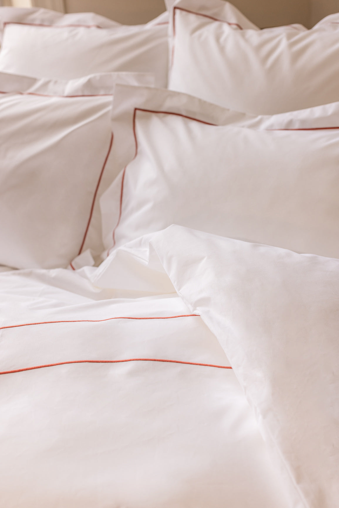 Parure de lit percale bourdon Bourdon sienne