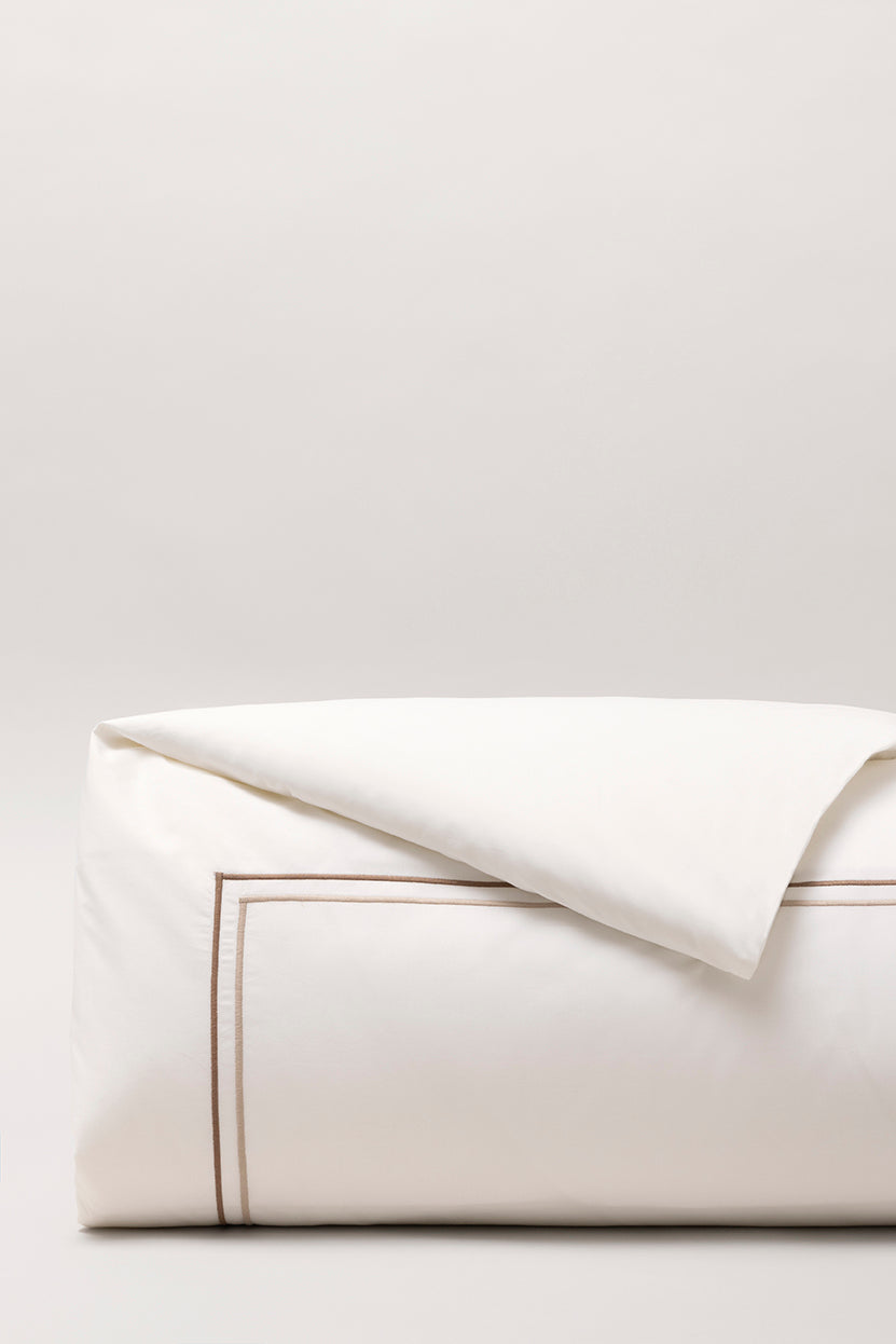 Housse de couette double bourdon percale Double bourdon greige