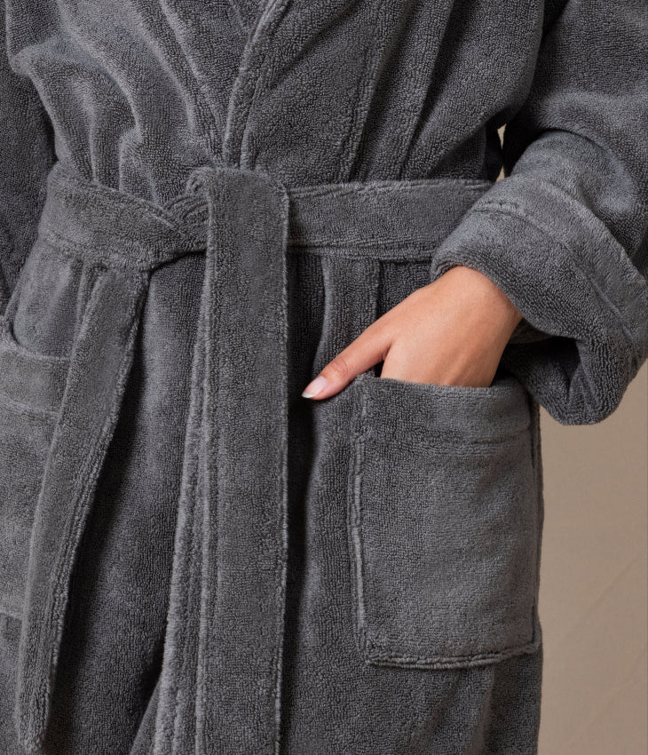 Peignoir de bain uni Gris ardoise