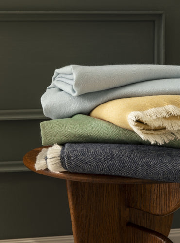 Plaid en laine baby alpaga Craie