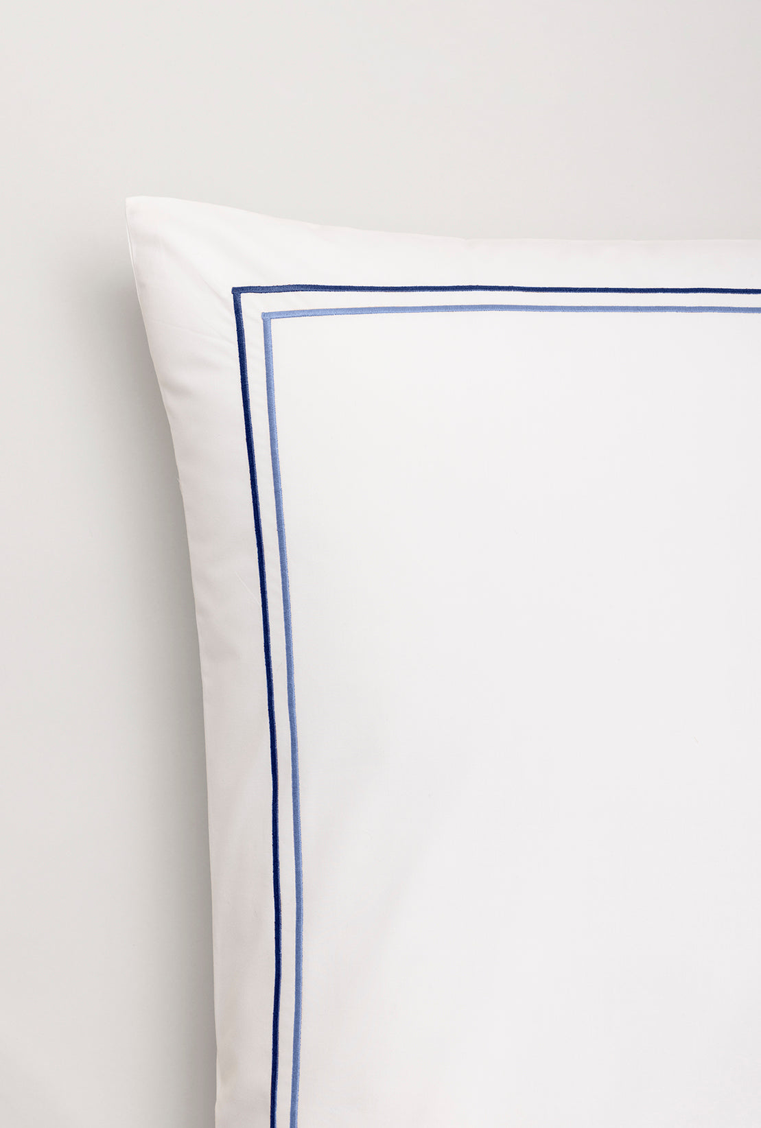 Set de 2 taies d'oreillers double bourdon percale Double bourdon bleu